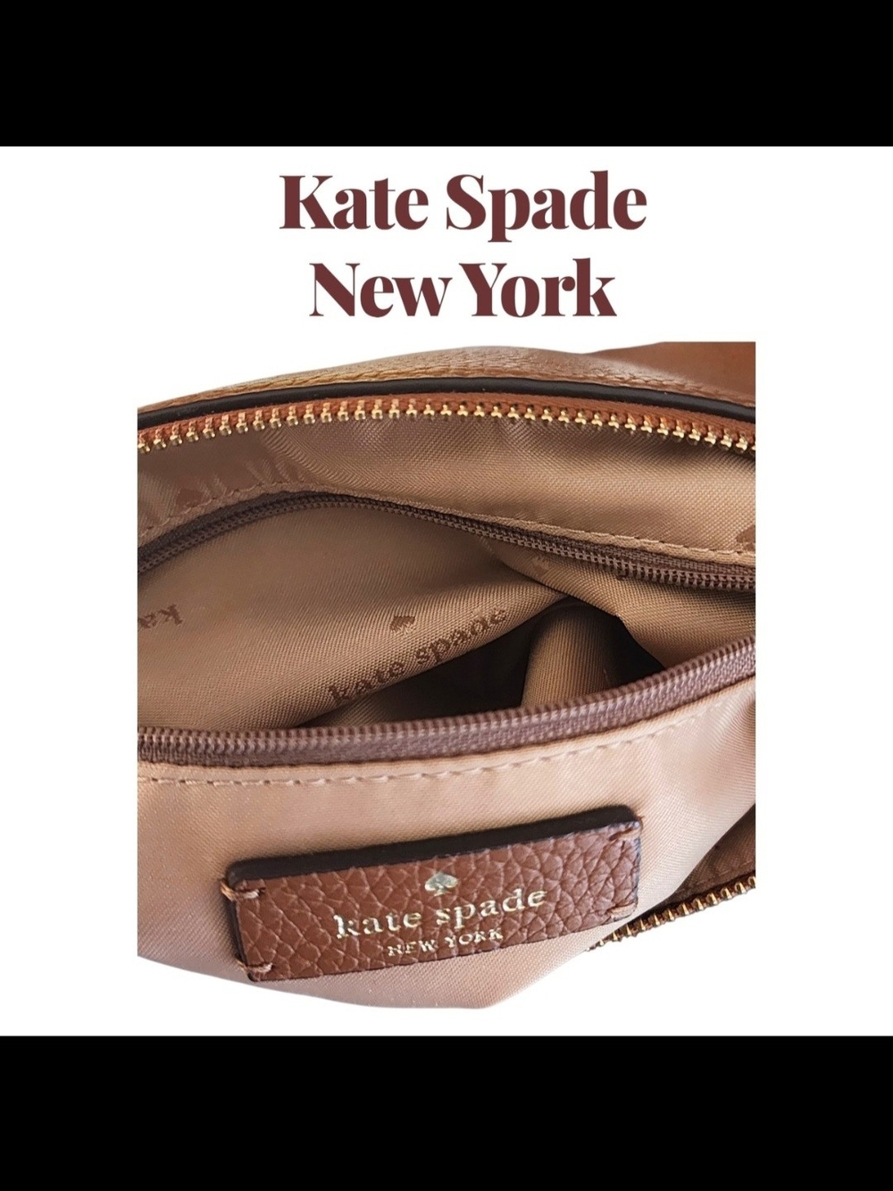 KATE SPADE New York Monica Pebbled Learher Crossbody Bag- Warm Gingerbread - Picture 6 of 15
